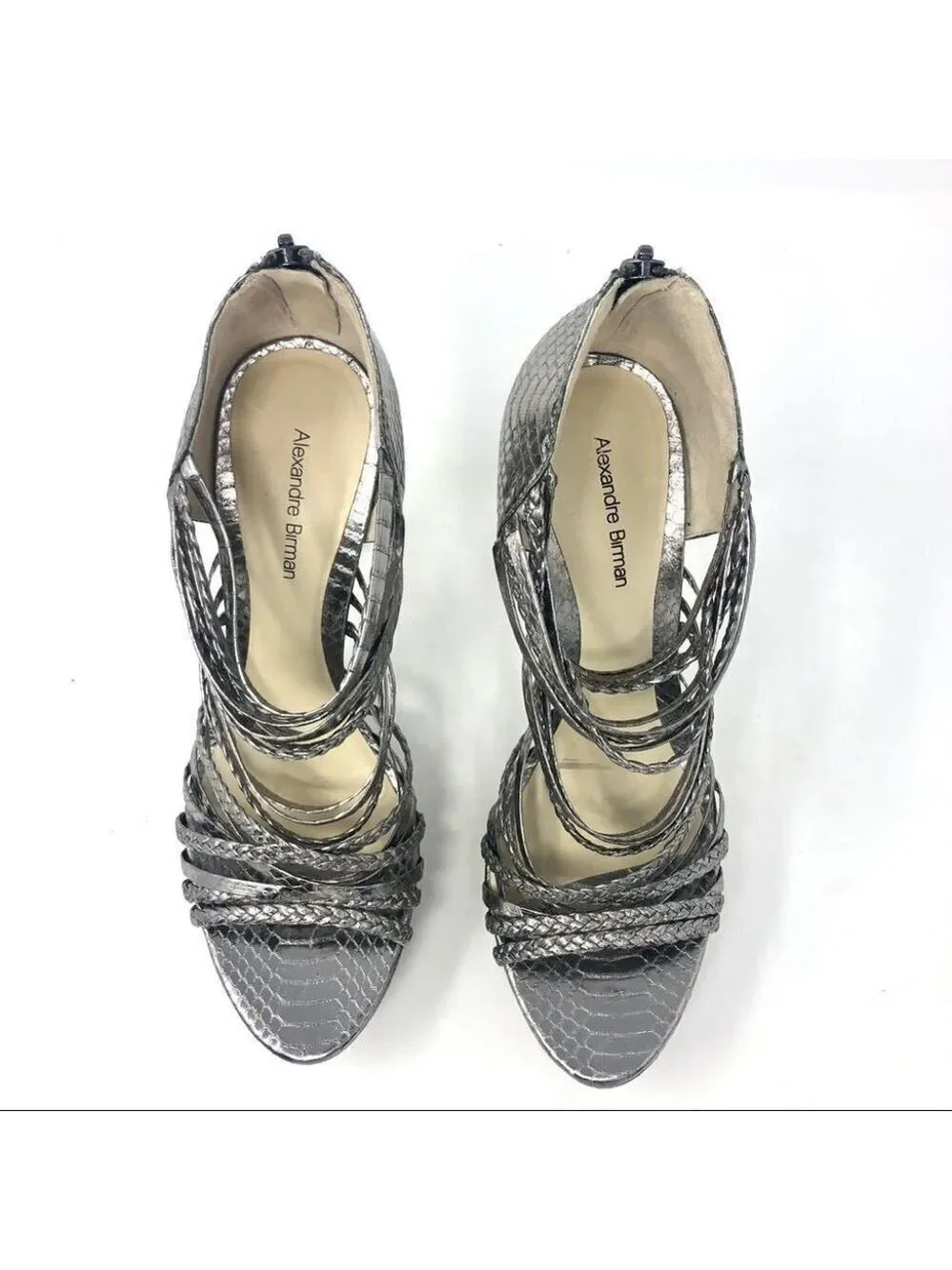 Alexandre Birman Python & Leather Platform Sandals